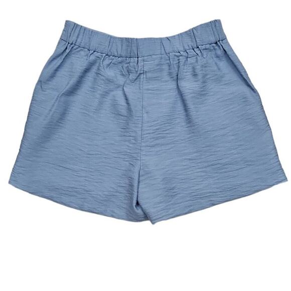 Happily Grey Blue High Rise Rayon Tailored Shorts Junior's Size Small - Picture 4 of 11